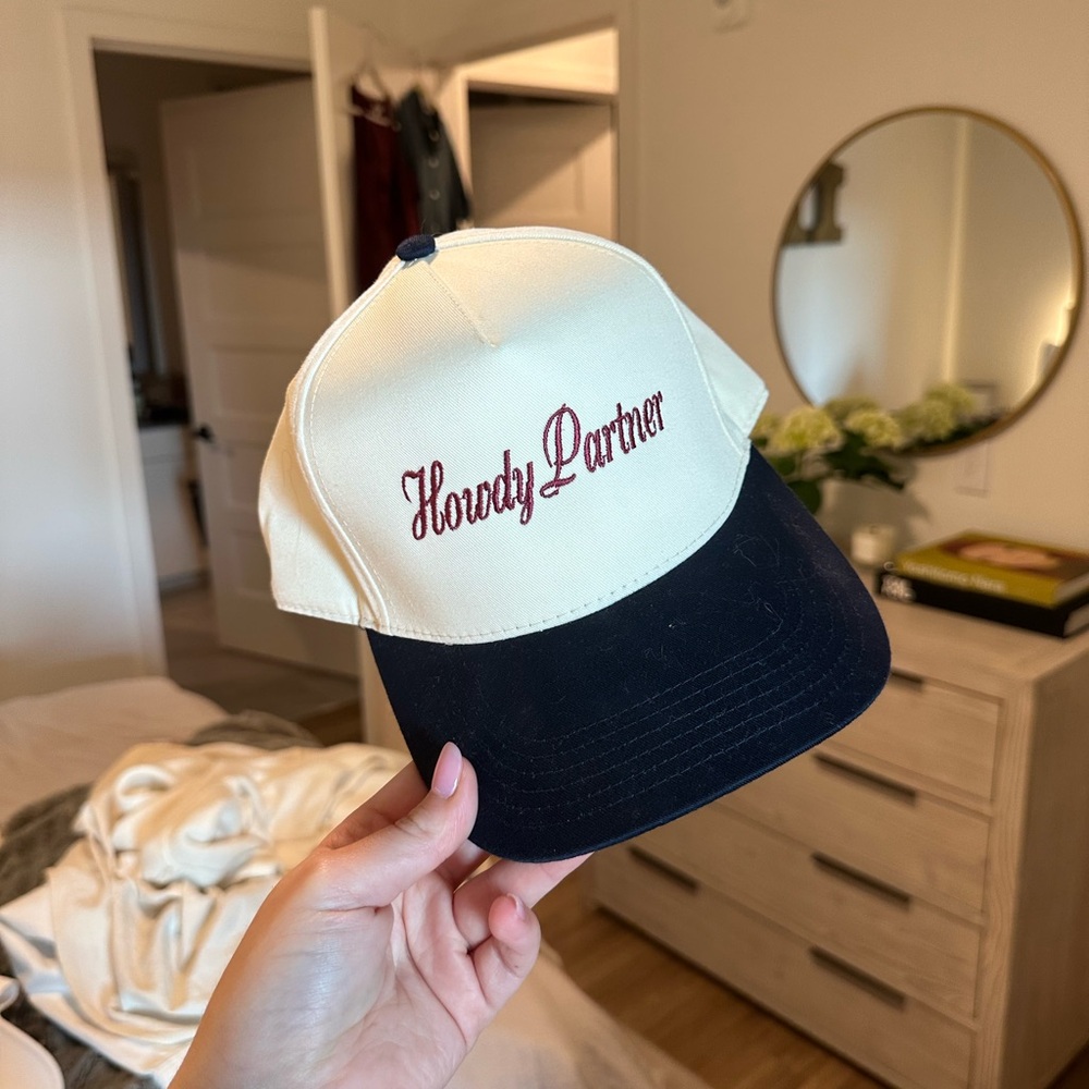 Howdy Partner Cream Trucker Hat